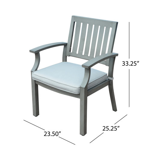 Charlton Home® Wayzata Outdoor Modern Patio Dining Chair with Cushion